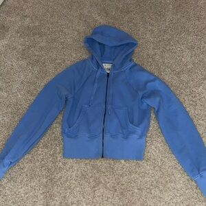Blue aerie cropped zip up